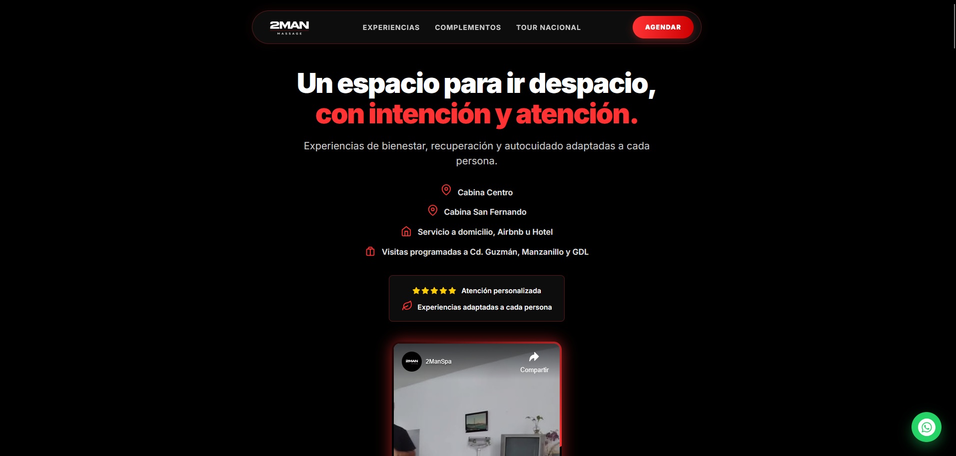 Desarrollo web front-end de lujo y experiencia de usuario UI premium para 2ManMassage