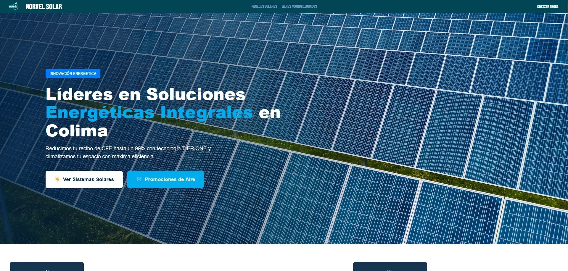 Infraestructura web de carga extrema y alto rendimiento desarrollada para Morvel Solar