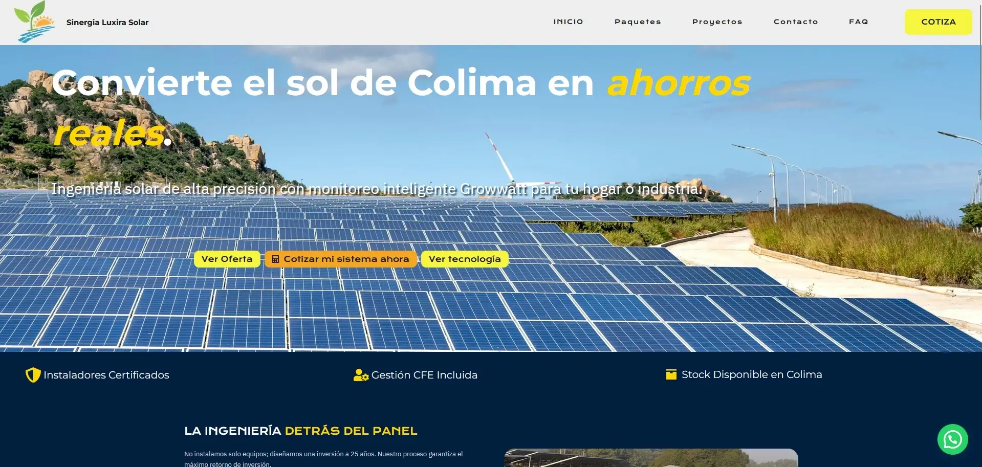 Landing page de alta conversión CRO y captación de clientes para Sinergia Luxira